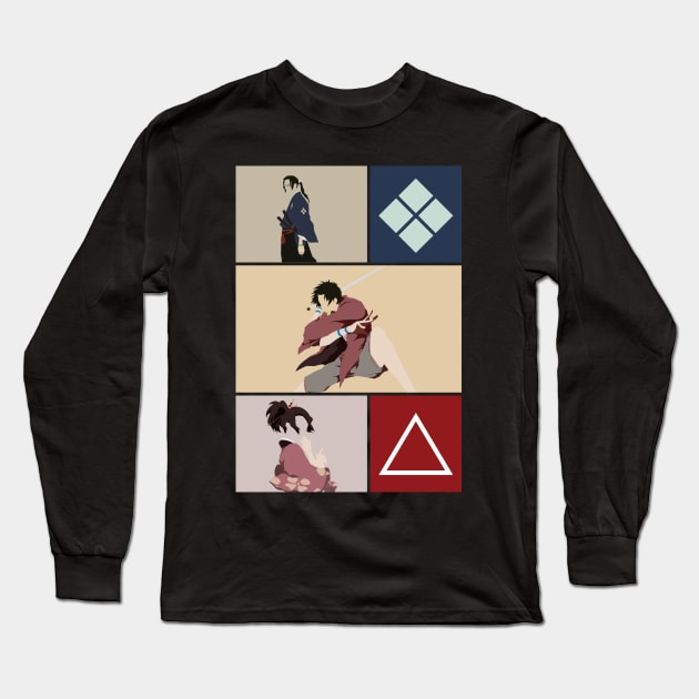 Fuu, Jin, And Mugen Long Sleeve T-Shirt by AlonaGraph